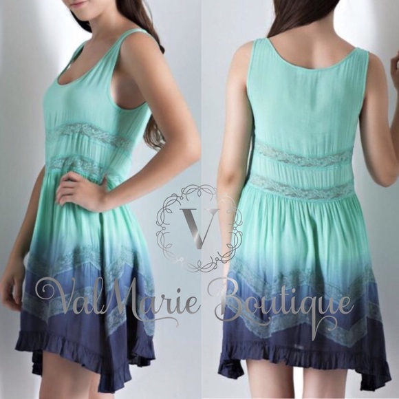 Day at the beach Ombré ocean breeze slip dress - Picture 3 of 5